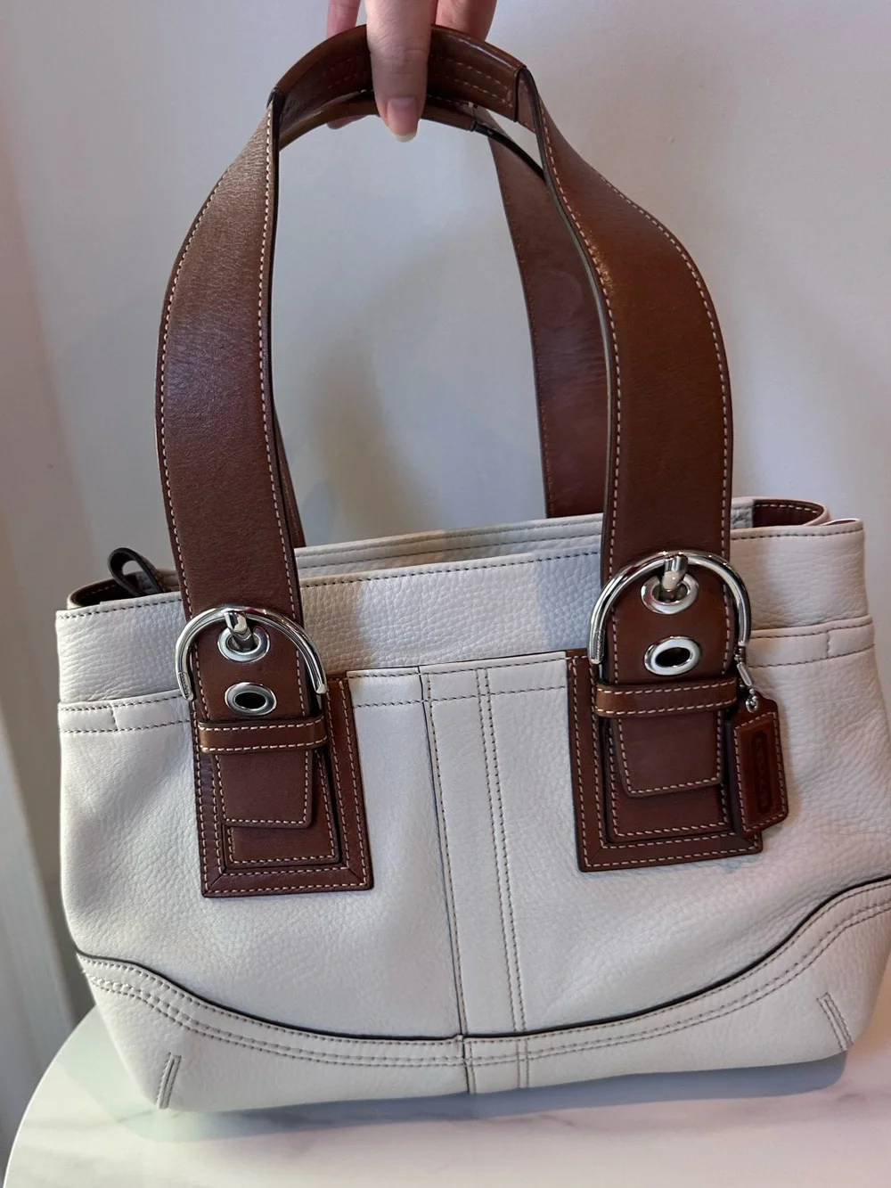 Coach | Bags | Vintage Y2k Coach Soho Carryall White Cream Brown